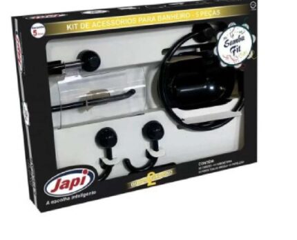 KIT ACESS. P/BANH 5PÇS SAMBA FIT PRETO - COD.JKSKF